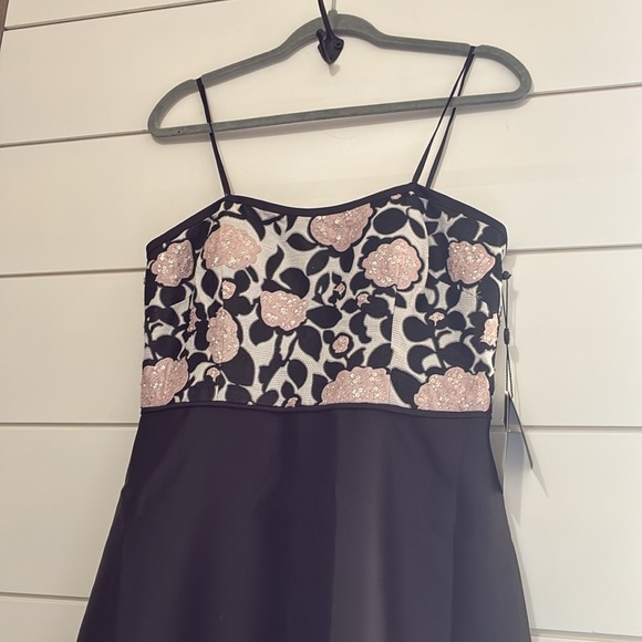 ADRIANNA PAPELL SEMI SWEETHEART ZIPPER BACK EMBELLISHED BODICE JACQUARD SZ 6 - Picture 8 of 12